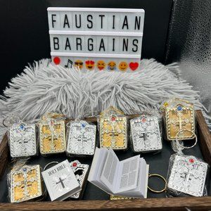 😈NEW Mini Holy Bible Keychain With Real Words - You Can Really Read It!😈